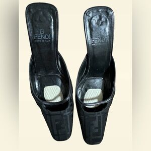 Fendi Black kitten mule